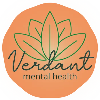 large Verdant Mental Health orange and green aloe plant logo